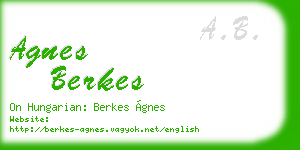 agnes berkes business card