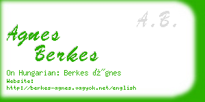 agnes berkes business card